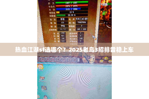 热血江湖sf选哪个?2025老鸟3招排雷稳上车 热血江湖sf选哪个?2025老鸟3招排雷稳上车