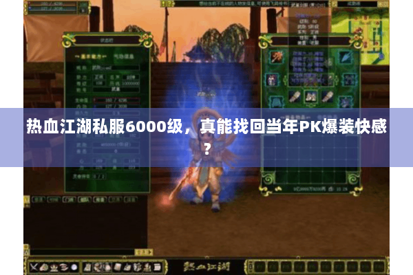 热血江湖私服6000级,真能找回当年PK爆装快感? 热血江湖私服6000级,真能找回当年PK爆装快感?