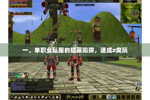 一、单职业私服的隐藏陷阱,速成≠爽玩 一、单职业私服的隐藏陷阱,速成≠爽玩