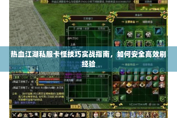 热血江湖私服卡怪技巧实战指南，如何安全高效刷经验