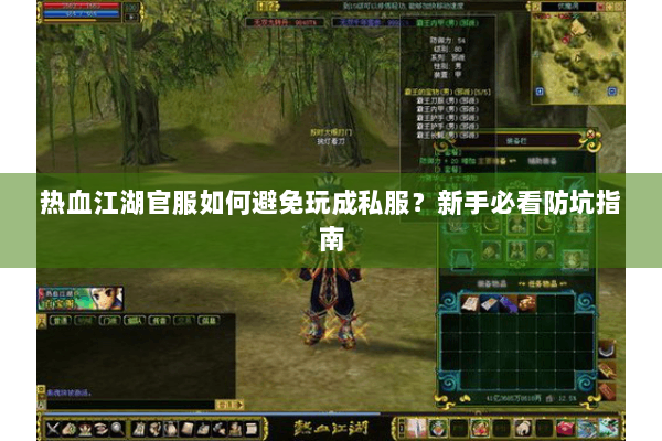 热血江湖官服如何避免玩成私服？新手必看防坑指南