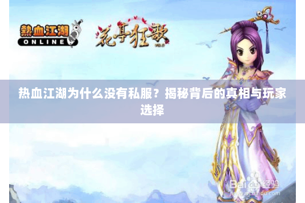 热血江湖为什么没有私服？揭秘背后的真相与玩家选择