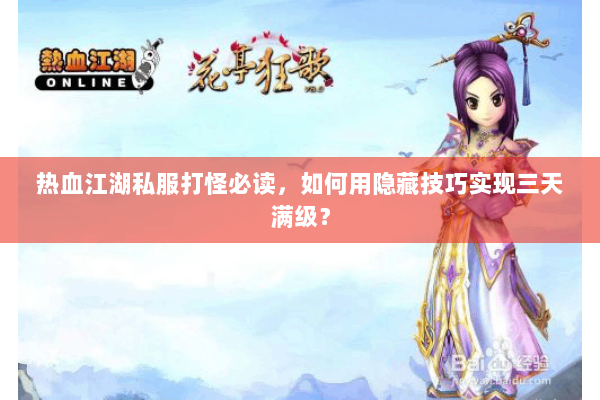热血江湖私服打怪必读,如何用隐藏技巧实现三天满级? 热血江湖私服打怪必读,如何用隐藏技巧实现三天满级?