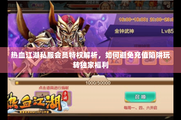 热血江湖私服会员特权解析，如何避免充值陷阱玩转独家福利